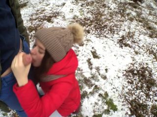ADOLFxNIKA - Bitch Asks for Cum in his Mouth right in the Forest and can no Longer Wait , cute amateur on amateur porn -0