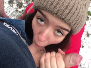 ADOLFxNIKA - Bitch Asks for Cum in his Mouth right in the Forest and can no Longer Wait , cute amateur on amateur porn -2