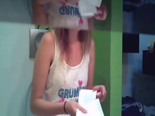 Cute blonde girl in the toilet. hidden cam-3