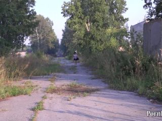 walking in tan shiny pantyhose-5