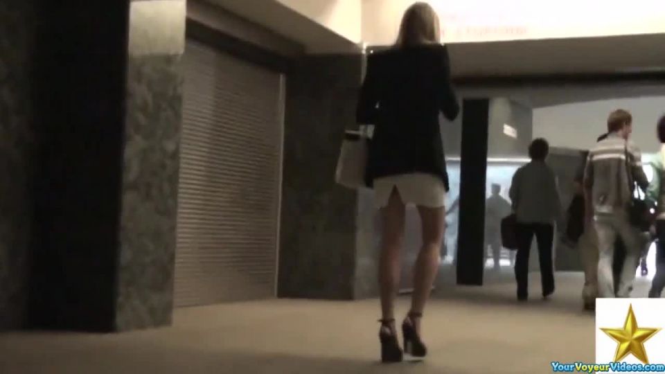 Blonde frontal  upskirt