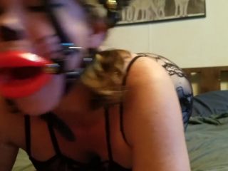 Facefucked Submissive Milf Wearing Big Red Lip Open Mouth Spreader And -6