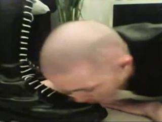 adult clip 41 bbc fetish Worthless skinhead slave foot worship and trampling, bald on pussy licking-6
