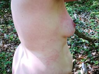 Flogging my tits outdoor BDSM!-9