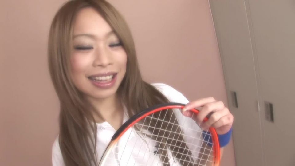 A tennis lesson for a cute Japanese babe