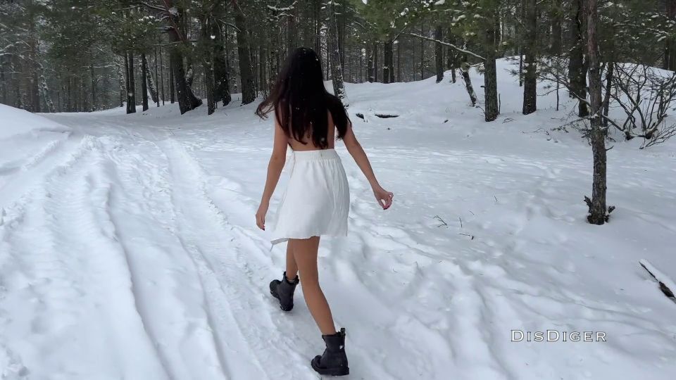 Sex In A Winter Snowy Forest , The Beauty Got Hot Cum On Her Face 1080p