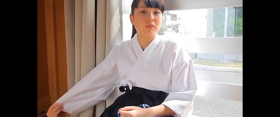 Hatsukoi Ryou Omoi pretty Asian teen in white kimono Teen!