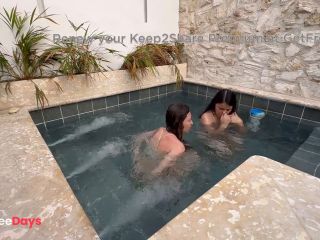 [GetFreeDays.com] Two hot lesbians masturbate in a public pool, afraid of being discovered. Adult Film July 2023-9