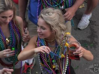 Mardi Gras 2017 From Our Bourbon Street Apartment Girls Flashing For Beads Lesbian!-1