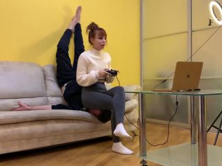 clip 33 Petite Princess FemDom - Gamer Kira In Leggings Uses Her Chair Slave While Playing - amateur - femdom porn fetish queen-8