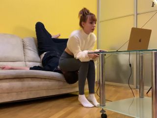 clip 33 Petite Princess FemDom - Gamer Kira In Leggings Uses Her Chair Slave While Playing - amateur - femdom porn fetish queen-9