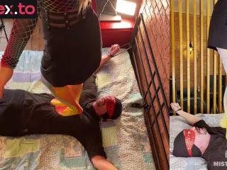 [GetFreeDays.com] Mistress In Opaque Pantyhose Trampling And Standing On Slave Face Mistress Legs Sex Leak December 2022-2