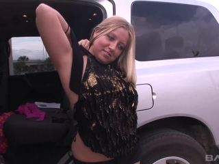 Brianna shows off her body in a parking lot Public-2