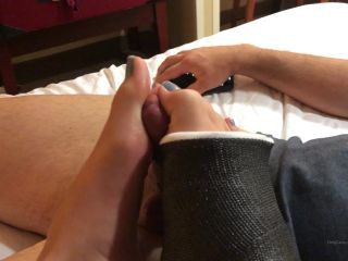 Have you ever seen a footjob done with a cast on-4