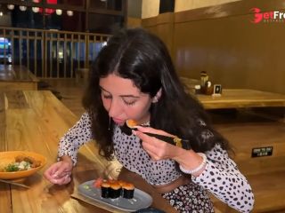 [GetFreeDays.com] I cum on a girls face in Public Sushi Bar and she eats rolls with Cum on her face - Cumwalk Sex Film March 2023-5