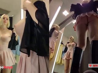 [GetFreeDays.com] Upskirt view on Blonde with big boobs tries on transparent clothes. Video from public locker room Sex Stream April 2023-0