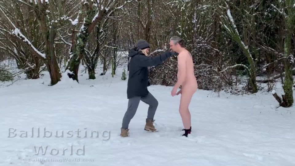 Ballbusting World PPV - Nikki Whiplash - Snowballs 2021 - Ballbusted in the snow by Nikki Whiplash - BB1491 Ballbusting