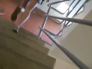 Stalking a school girl on the  stairs-9