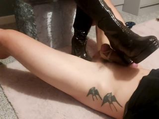 Hard CBT Trampling in Shiny Thick Heeled Boots! with Boot Fucking Cumshot! HAR.-2