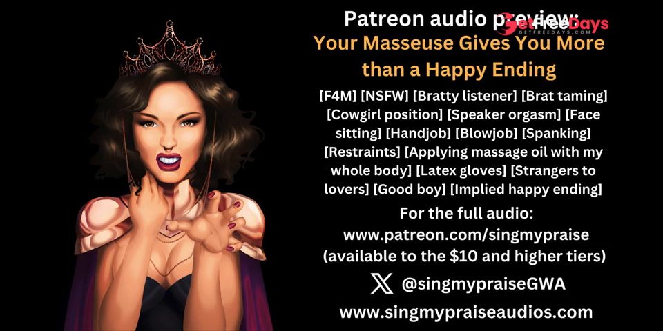 [GetFreeDays.com] Your Masseuse Gives You More than a Happy Ending erotic audio preview -Performed by Singmypraise Adult Leak June 2023