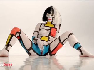 [GetFreeDays.com] Body paint fingering, blowjob and creampie fuck Porn Video May 2023-3