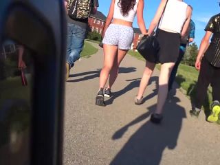 Hot teen girl walks around in boxer shorts-5