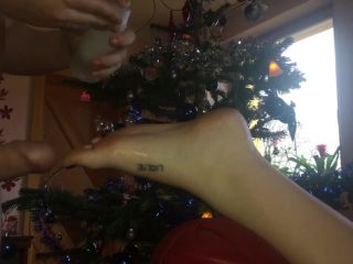 Hot Xxxmas feet humping with a huge cum blast Tattoo-0