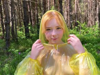 MoonFleur - Girl in Pvc Raincoat Suck Dick in the Forest , hot amateur porn on hot babes -0