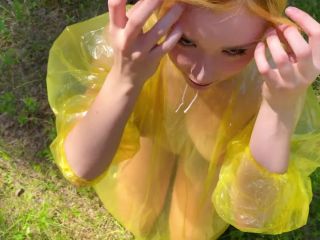 MoonFleur - Girl in Pvc Raincoat Suck Dick in the Forest , hot amateur porn on hot babes -6