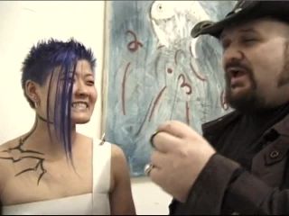 Freaky Goth Asian Chick Watches a Hardcore Bukkake Video Jade Blue Eclipse, Leda, Violet, David Aaron Clark, Van Damage 720 Bukkake!-1