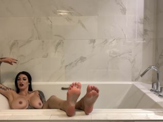 femdom maid femdom porn | damazonia  Massage my feet while I m enjoying my bath like a Queen | 4k-3