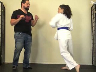 Cleo Earns Her Red Karate Belt - Footjob-1