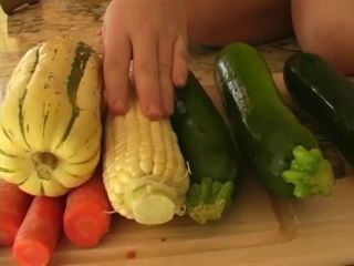 clip 18 Cucumber and carrots, corn and pumpkin – teen girl masturbate wildly on amateur porn fisting blowjob-4