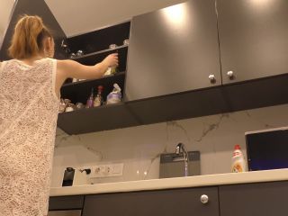 Hot Tight Pussy Petite Girlfriend In The Kitchen With A See Through Dre-0