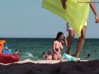 Dark Hair Big Boobs Babe Topless On Public Beach – Ilovethebeach 93 – Hd 720P Amateur!-6